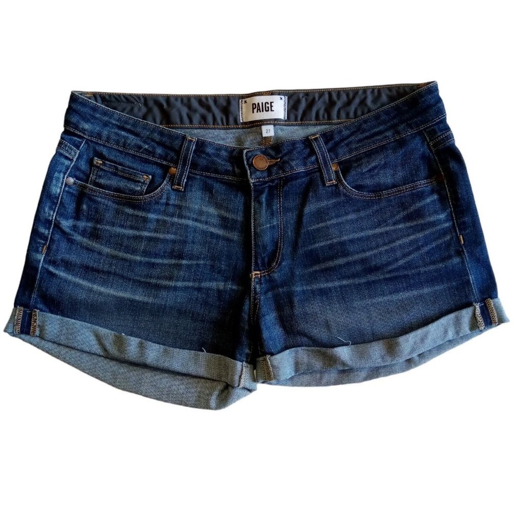 PAIGE Jimmy Jimmy Short Denim  sz 27  Rolled cuff  Stretch  Made USA  Ringo  GUC